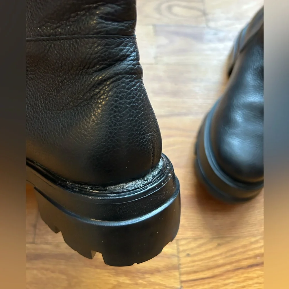 Mephisto zip up leather Chelsea boots with chunky sole size 8 with glue on heel